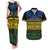 Halo Olaketa Solomon Islands Couples Matching Tank Maxi Dress and Hawaiian Shirt Melanesian Tribal Pattern Gradient Version LT14 Black - Polynesian Pride