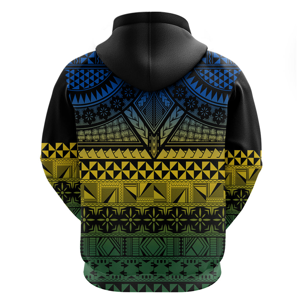 Halo Olaketa Solomon Islands Hoodie Melanesian Tribal Pattern Gradient Version LT14 - Polynesian Pride