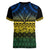 Halo Olaketa Solomon Islands Women V Neck T Shirt Melanesian Tribal Pattern Gradient Version LT14 - Polynesian Pride