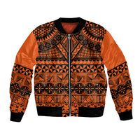 Halo Olaketa Solomon Islands Bomber Jacket Melanesian Tribal Pattern Orange Version LT14 Unisex Orange - Polynesian Pride
