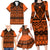 Halo Olaketa Solomon Islands Family Matching Long Sleeve Bodycon Dress and Hawaiian Shirt Melanesian Tribal Pattern Orange Version LT14 - Polynesian Pride
