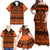 Halo Olaketa Solomon Islands Family Matching Off Shoulder Maxi Dress and Hawaiian Shirt Melanesian Tribal Pattern Orange Version LT14 - Polynesian Pride