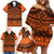 Halo Olaketa Solomon Islands Family Matching Off Shoulder Short Dress and Hawaiian Shirt Melanesian Tribal Pattern Orange Version LT14 - Polynesian Pride