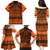 Halo Olaketa Solomon Islands Family Matching Puletasi and Hawaiian Shirt Melanesian Tribal Pattern Orange Version LT14 - Polynesian Pride