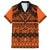 Halo Olaketa Solomon Islands Family Matching Puletasi and Hawaiian Shirt Melanesian Tribal Pattern Orange Version LT14 Dad's Shirt - Short Sleeve Orange - Polynesian Pride