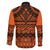 Halo Olaketa Solomon Islands Family Matching Puletasi and Hawaiian Shirt Melanesian Tribal Pattern Orange Version LT14 - Polynesian Pride