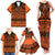 Halo Olaketa Solomon Islands Family Matching Tank Maxi Dress and Hawaiian Shirt Melanesian Tribal Pattern Orange Version LT14 - Polynesian Pride