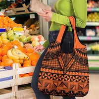 Halo Olaketa Solomon Islands Grocery Bag Melanesian Tribal Pattern Orange Version