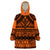 Halo Olaketa Solomon Islands Wearable Blanket Hoodie Melanesian Tribal Pattern Orange Version LT14 One Size Orange - Polynesian Pride