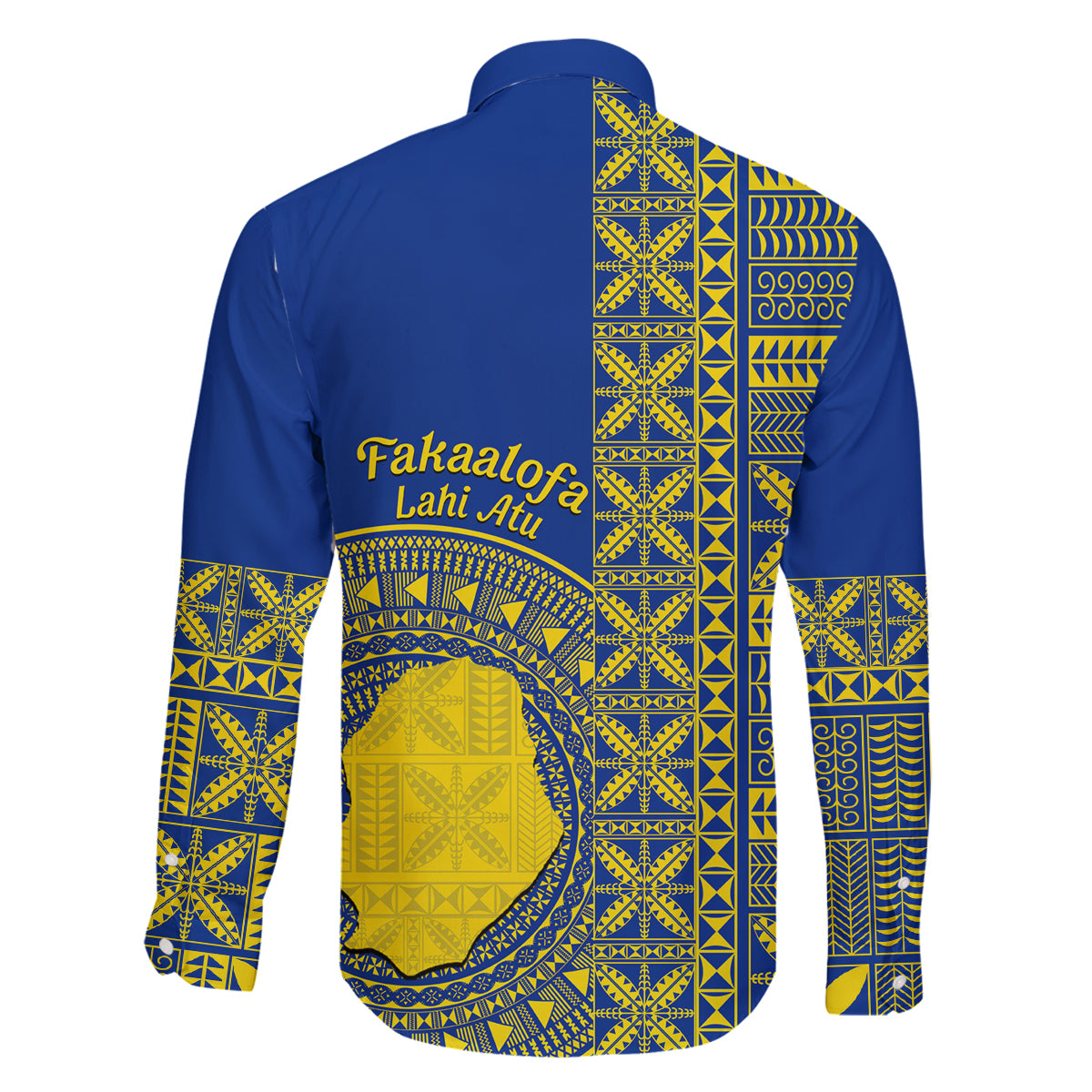 Fakaalofa Lahi Atu Niue Family Matching Tank Maxi Dress and Hawaiian Shirt Niuean Map With Hiapo Pattern Blue Version LT14 - Polynesian Pride