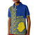 Fakaalofa Lahi Atu Niue Kid Polo Shirt Niuean Map With Hiapo Pattern Blue Version LT14 Kid Blue - Polynesian Pride
