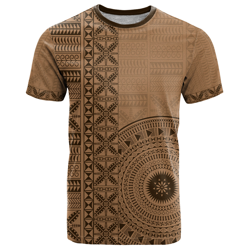 Fakaalofa Lahi Atu Niue T Shirt Vintage Hiapo Pattern Brown Version LT14 Brown - Polynesian Pride