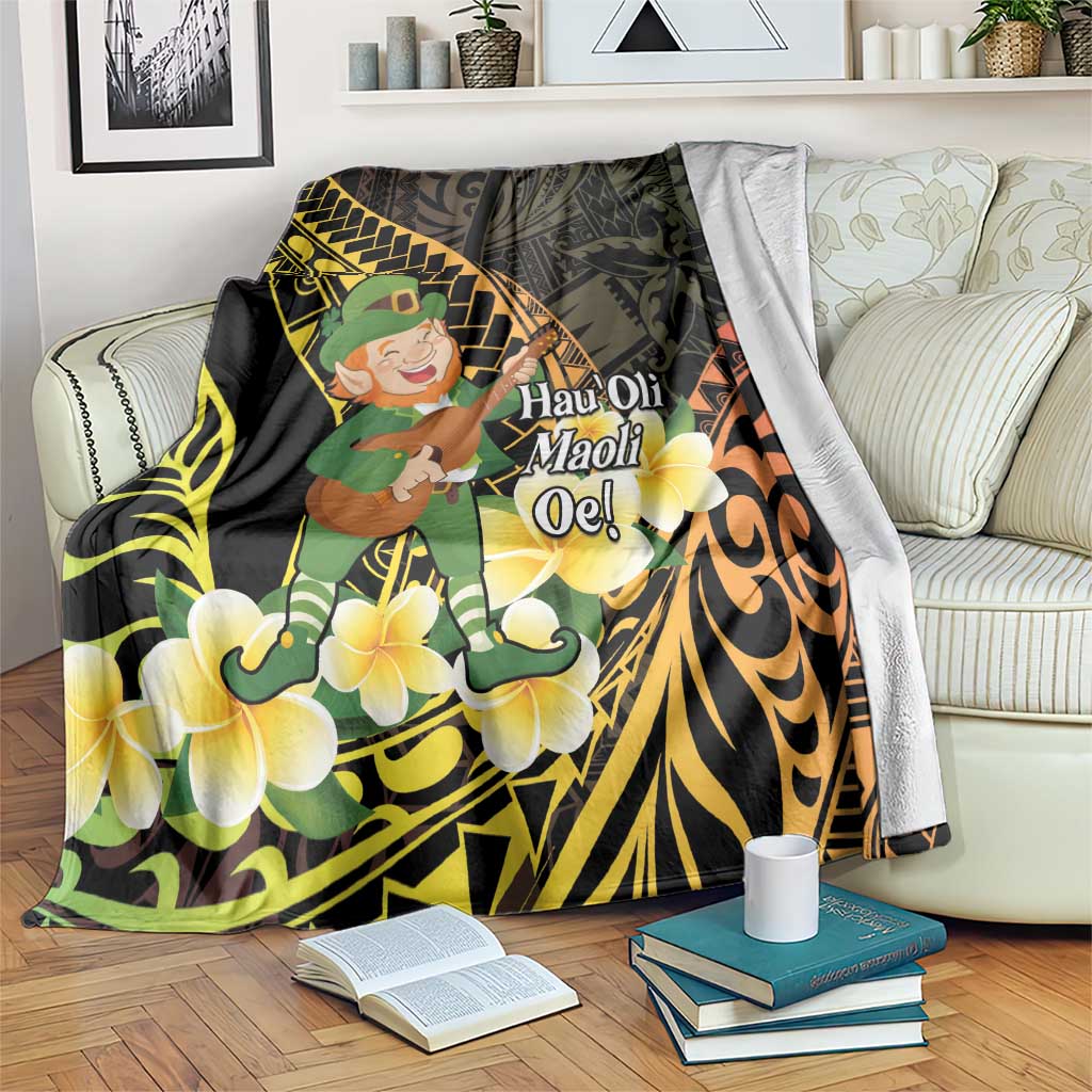 Hawaii Saint Patrick's Day Blanket Ukulele Leprechaun Hau'Oli Maoli Oe! LT14 Reggae - Polynesian Pride