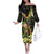 Hawaii Saint Patrick's Day Family Matching Off The Shoulder Long Sleeve Dress and Hawaiian Shirt Ukulele Leprechaun Hau'Oli Maoli Oe!
