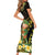 Hawaii Saint Patrick's Day Family Matching Short Sleeve Bodycon Dress and Hawaiian Shirt Ukulele Leprechaun Hau'Oli Maoli Oe!