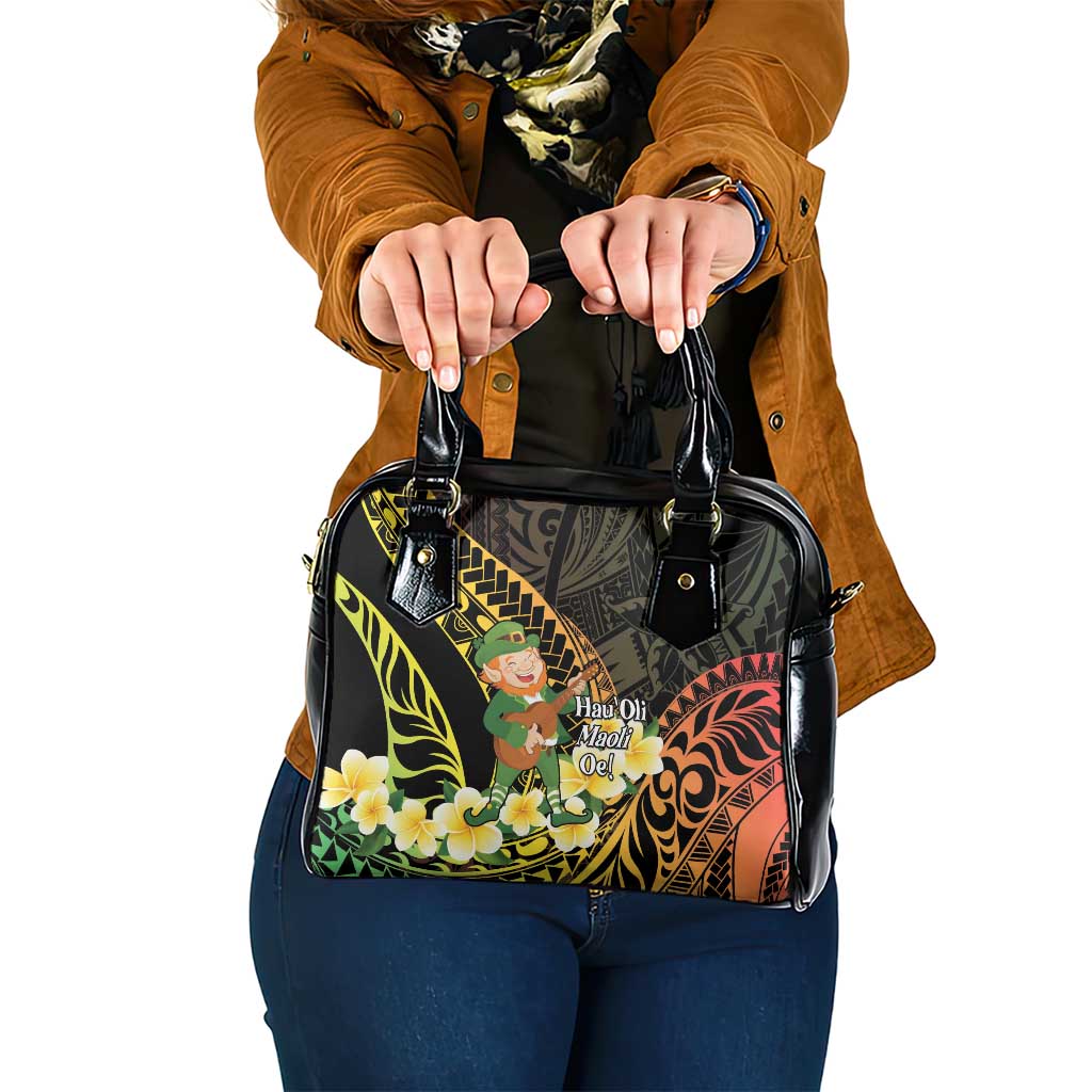 Hawaii Saint Patrick's Day Shoulder Handbag Ukulele Leprechaun Hau'Oli Maoli Oe! LT14 One Size Reggae - Polynesian Pride