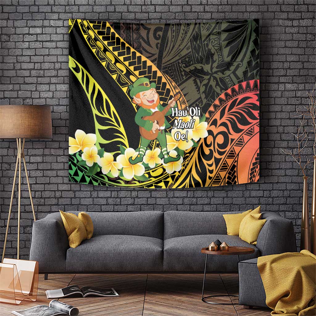 Hawaii Saint Patrick's Day Tapestry Ukulele Leprechaun Hau'Oli Maoli Oe! LT14 Reggae - Polynesian Pride