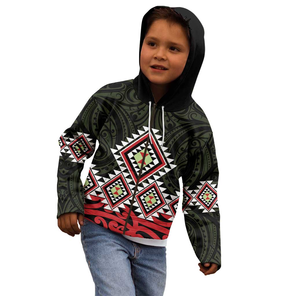 Kia Ora Aotearoa Kid Hoodie 2025 Pasifika Maori Taniko Motifs
