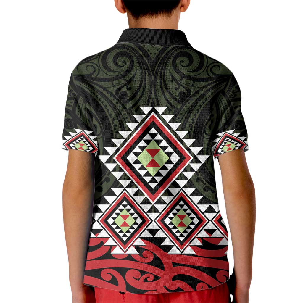 Kia Ora Aotearoa Kid Polo Shirt 2025 Pasifika Maori Taniko Motifs