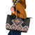 Kia Ora Aotearoa Leather Tote Bag 2025 Pasifika Maori Taniko Motifs