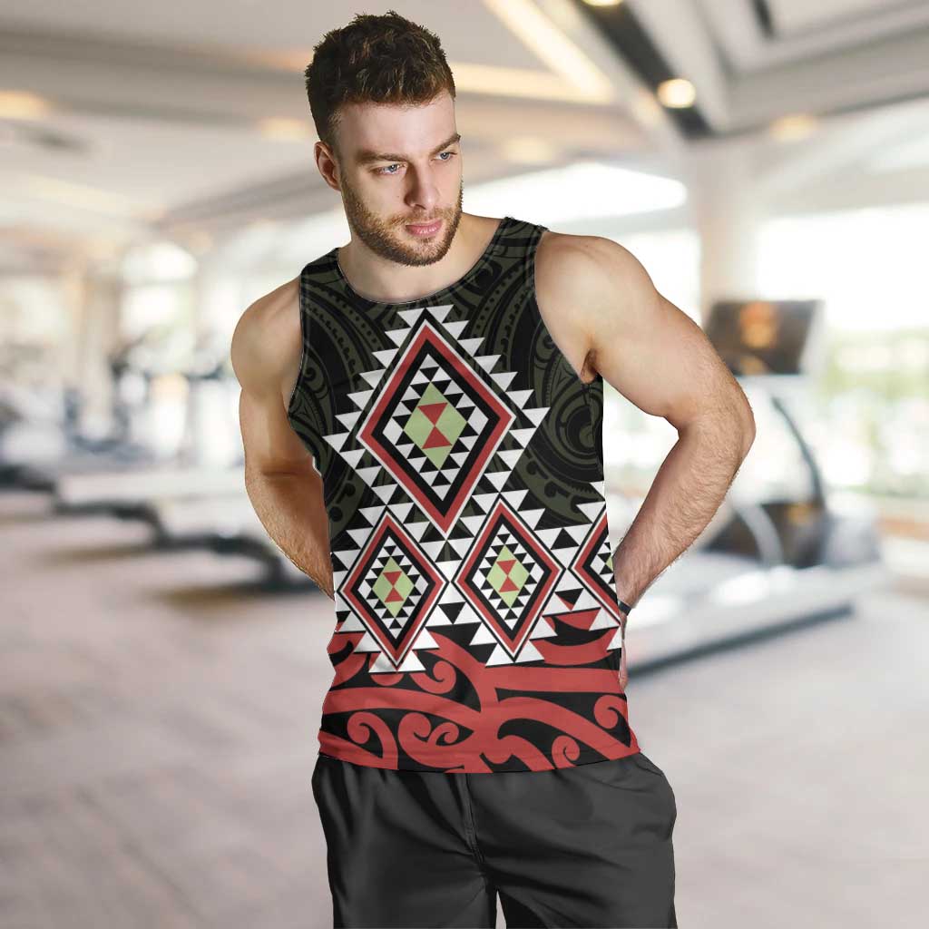 Kia Ora Aotearoa Men Tank Top 2025 Pasifika Maori Taniko Motifs