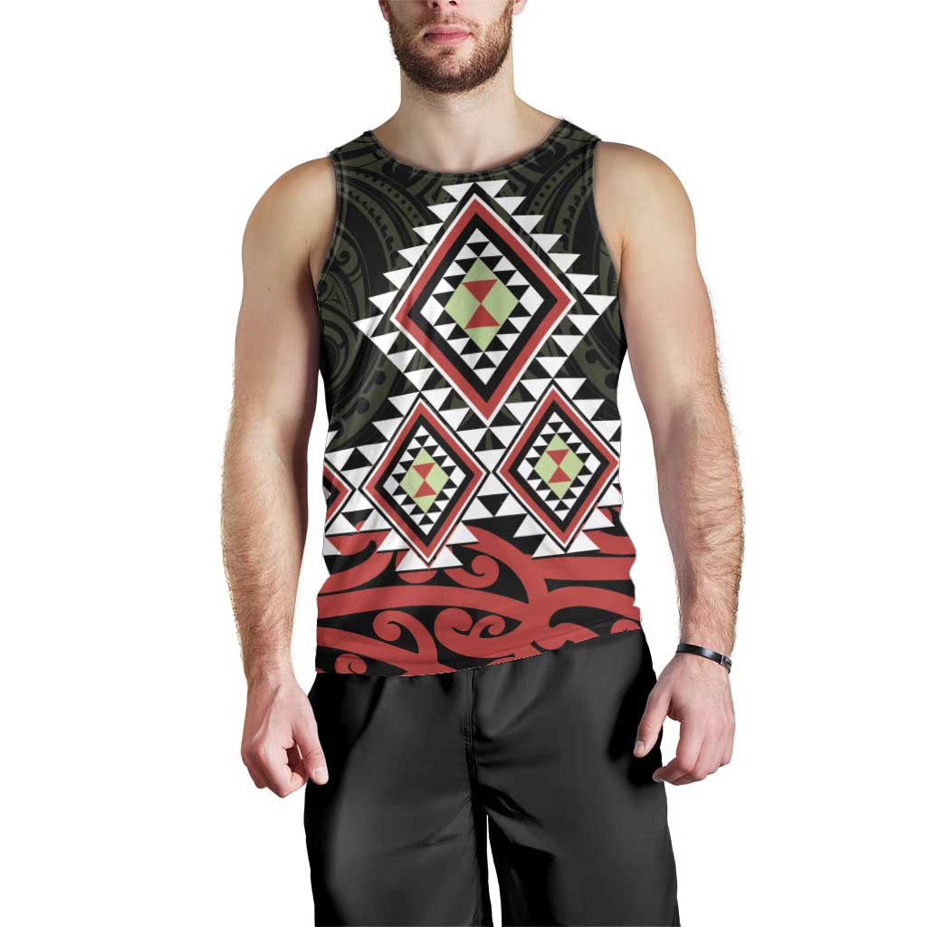 Kia Ora Aotearoa Men Tank Top 2025 Pasifika Maori Taniko Motifs