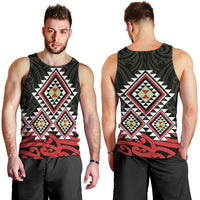 Kia Ora Aotearoa Men Tank Top 2025 Pasifika Maori Taniko Motifs