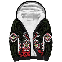 Kia Ora Aotearoa Sherpa Hoodie 2025 Pasifika Maori Taniko Motifs