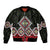 Kia Ora Aotearoa Sleeve Zip Bomber Jacket 2025 Pasifika Maori Taniko Motifs