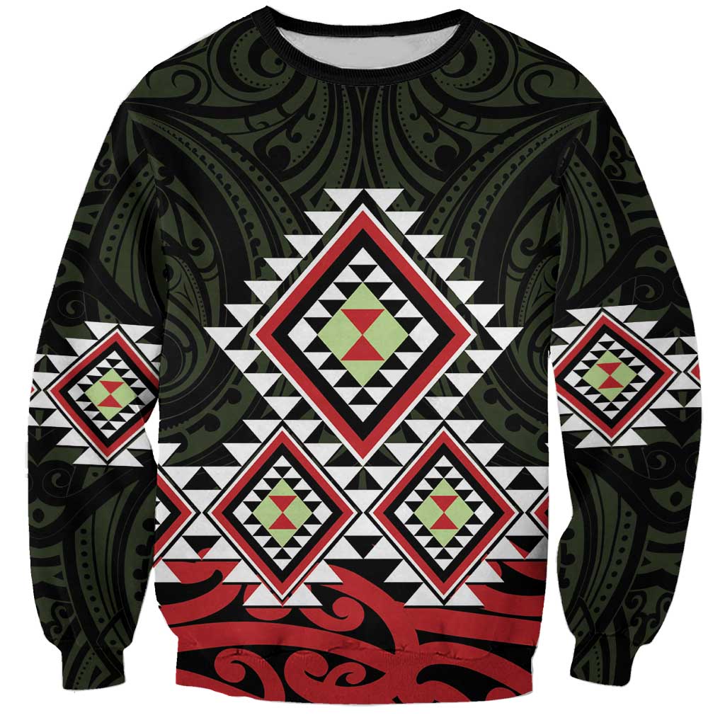 Kia Ora Aotearoa Sweatshirt 2025 Pasifika Maori Taniko Motifs
