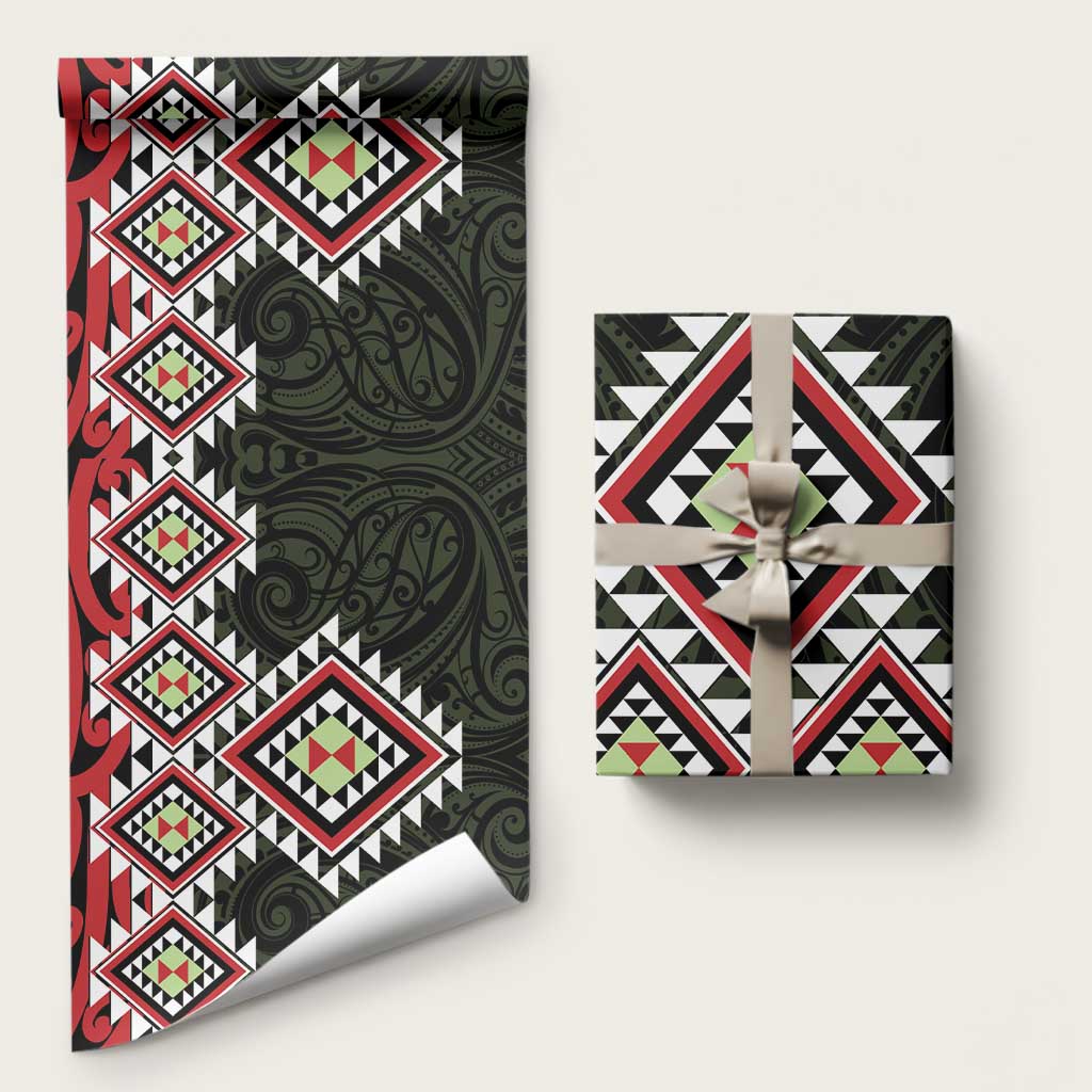 Kia Ora Aotearoa Wrapping Paper 2025 Pasifika Maori Taniko Motifs - Polynesian Pride