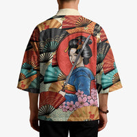 Japanese Geisha Katana Kimono Japan Sensu Seigaiha Pattern - Polynesian Pride