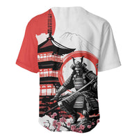 Japanese Samurai Warrior Enso Baseball Jersey Japan Pagoda Sakura Watercolor - Polynesian Pride