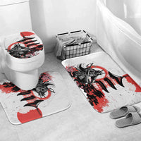 Japanese Samurai Warrior Enso Bathroom Set Japan Pagoda Sakura Watercolor - Polynesian Pride