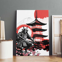 Japanese Samurai Warrior Enso Canvas Wall Art Japan Pagoda Sakura Watercolor - Polynesian Pride