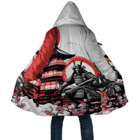 Japanese Samurai Warrior Enso Cloak Japan Pagoda Sakura Watercolor - Polynesian Pride