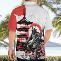 Japanese Samurai Warrior Enso Hawaiian Shirt Japan Pagoda Sakura Watercolor - Polynesian Pride