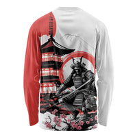 Japanese Samurai Warrior Enso Long Sleeve Shirt Japan Pagoda Sakura Watercolor - Polynesian Pride