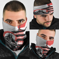 Japanese Samurai Warrior Enso Neck Gaiter Japan Pagoda Sakura Watercolor - Polynesian Pride