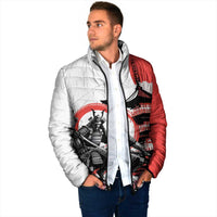 Japanese Samurai Warrior Enso Padded Jacket Japan Pagoda Sakura Watercolor - Polynesian Pride