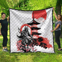 Japanese Samurai Warrior Enso Quilt Japan Pagoda Sakura Watercolor - Polynesian Pride
