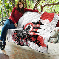 Japanese Samurai Warrior Enso Quilt Japan Pagoda Sakura Watercolor - Polynesian Pride