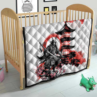 Japanese Samurai Warrior Enso Quilt Japan Pagoda Sakura Watercolor - Polynesian Pride