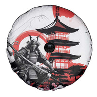 Japanese Samurai Warrior Enso Spare Tire Cover Japan Pagoda Sakura Watercolor LT14 - Polynesian Pride