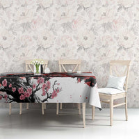 Japanese Samurai Warrior Enso Tablecloth Japan Pagoda Sakura Watercolor LT14 - Polynesian Pride