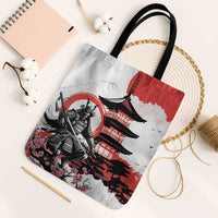 Japanese Samurai Warrior Enso Tote Bag Japan Pagoda Sakura Watercolor - Polynesian Pride