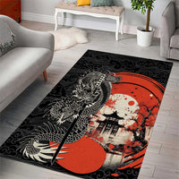 Japanese Dragon Katana Enso Area Rug Japan Pagoda Seamless Cloud - Polynesian Pride