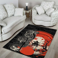 Japanese Dragon Katana Enso Area Rug Japan Pagoda Seamless Cloud - Polynesian Pride