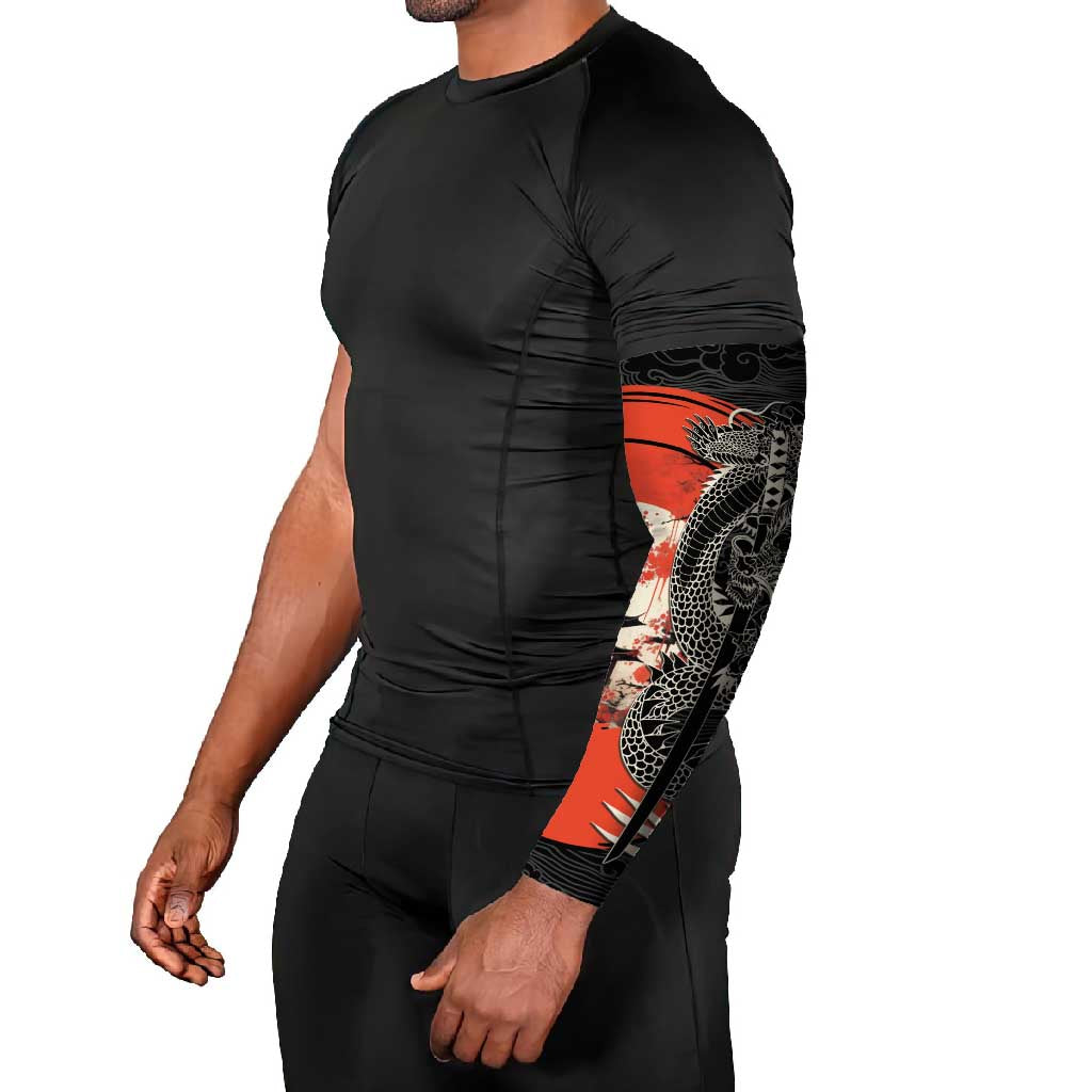 Japanese Dragon Katana Enso Arm Sleeves Japan Pagoda Seamless Cloud - Polynesian Pride