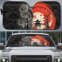 Japanese Dragon Katana Enso Auto Sun Shade Japan Pagoda Seamless Cloud - Polynesian Pride